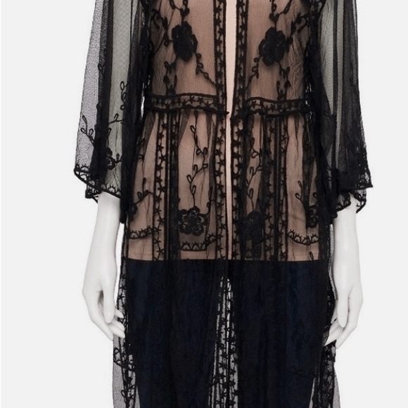 LC Lauren Conrad Black Lace Kimono - Picture 11 of 15